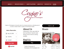 Tablet Screenshot of cuginosrestaurantfarmington.com